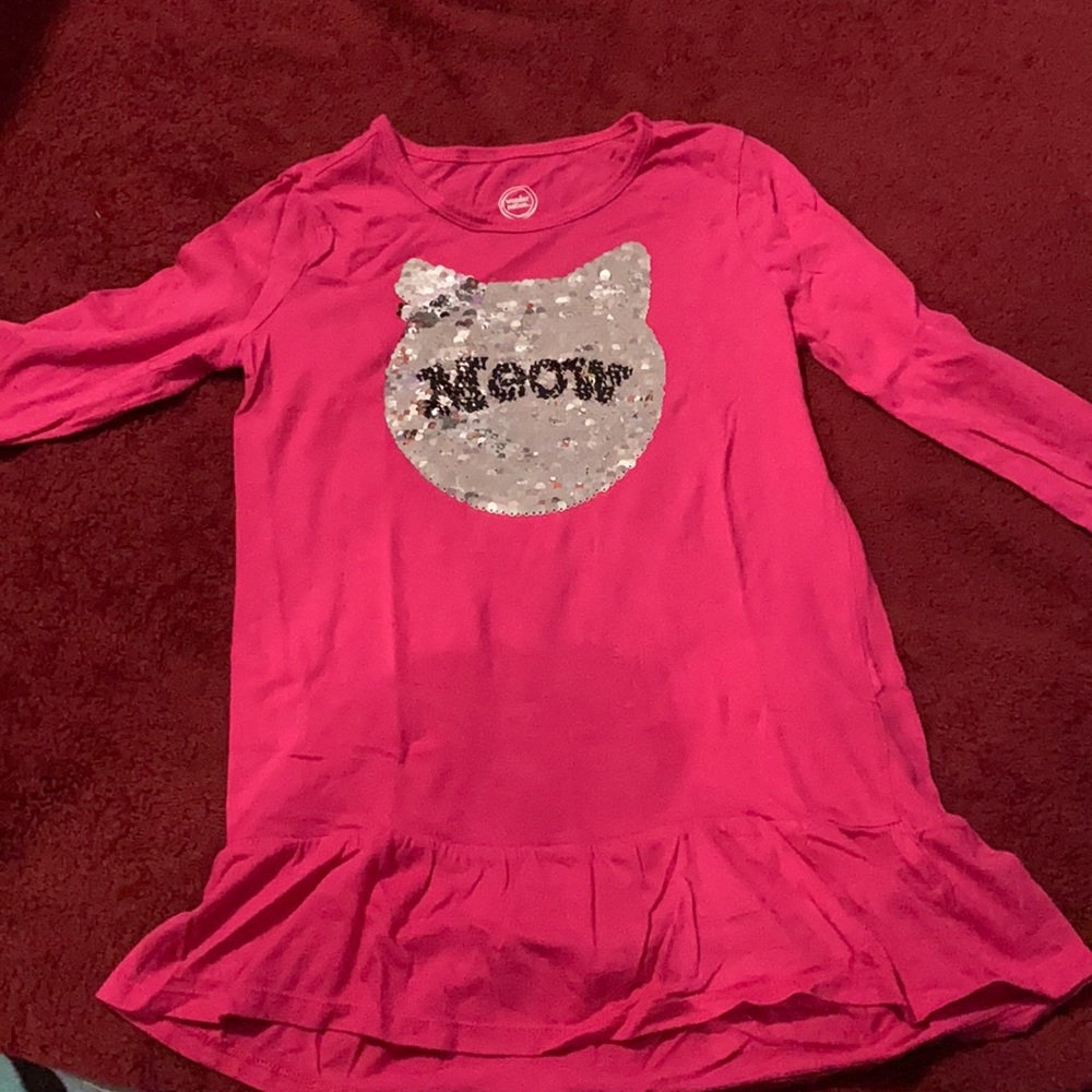 Pink cat flip sequins
